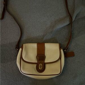 Coach Cream and Brown Shoulder Bag